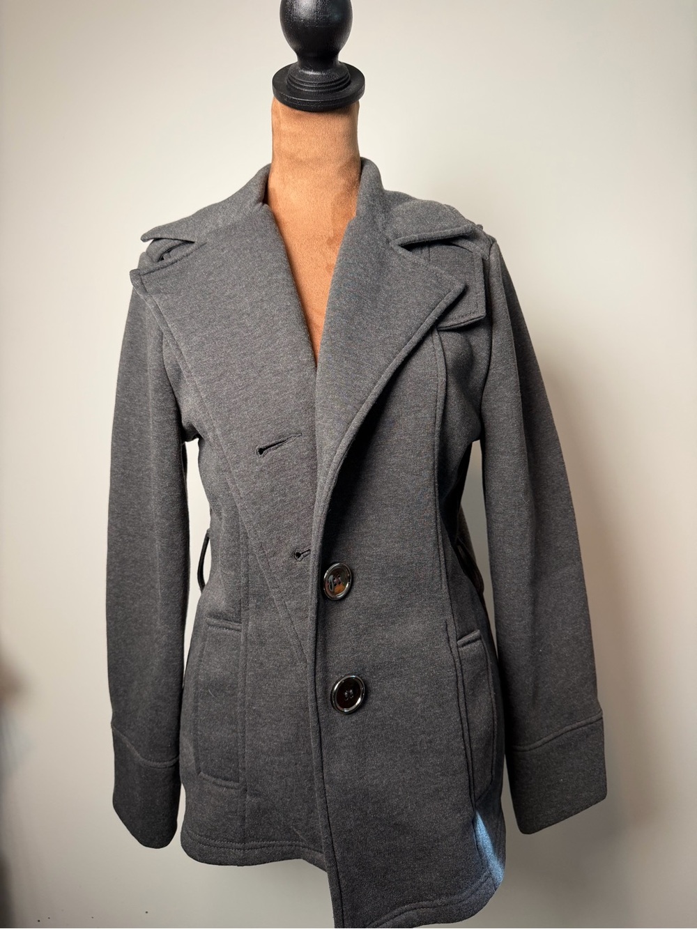 Women's Dark Gray Peacoat Jacket by FREE SPIRIT